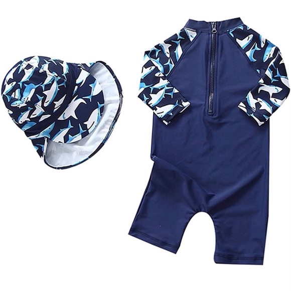 Yober Baby Boys Kids Swimsuit One Piece Toddlers Zipper Bathing Suit Swimwear - Picture 7 of 9